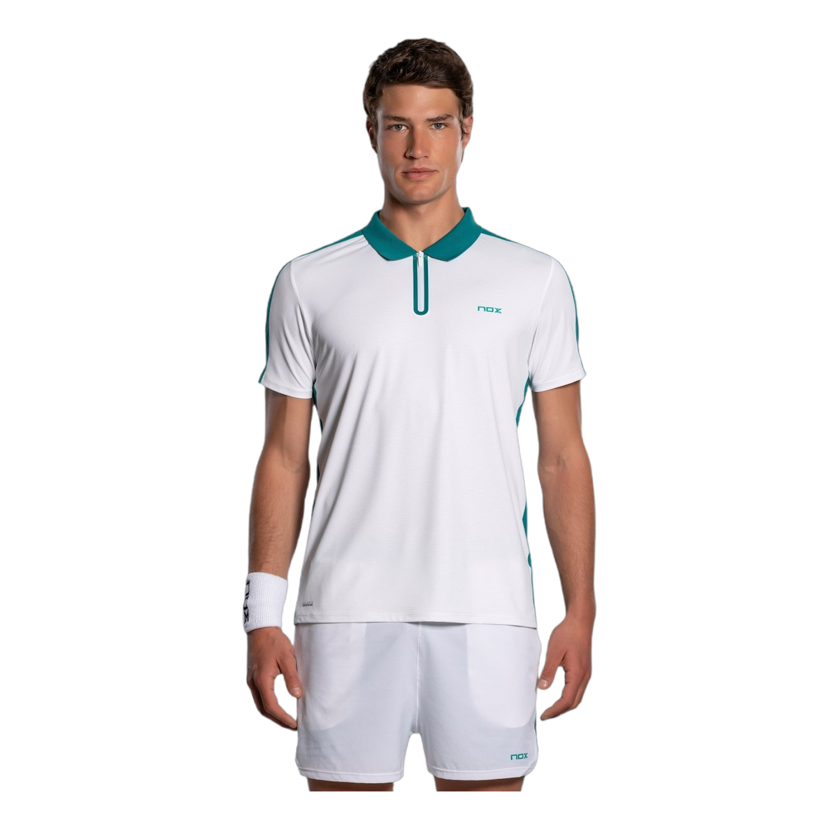 NOX Men'S Pro White Ivy Green Polo Tshirt - Agustin Tapia
