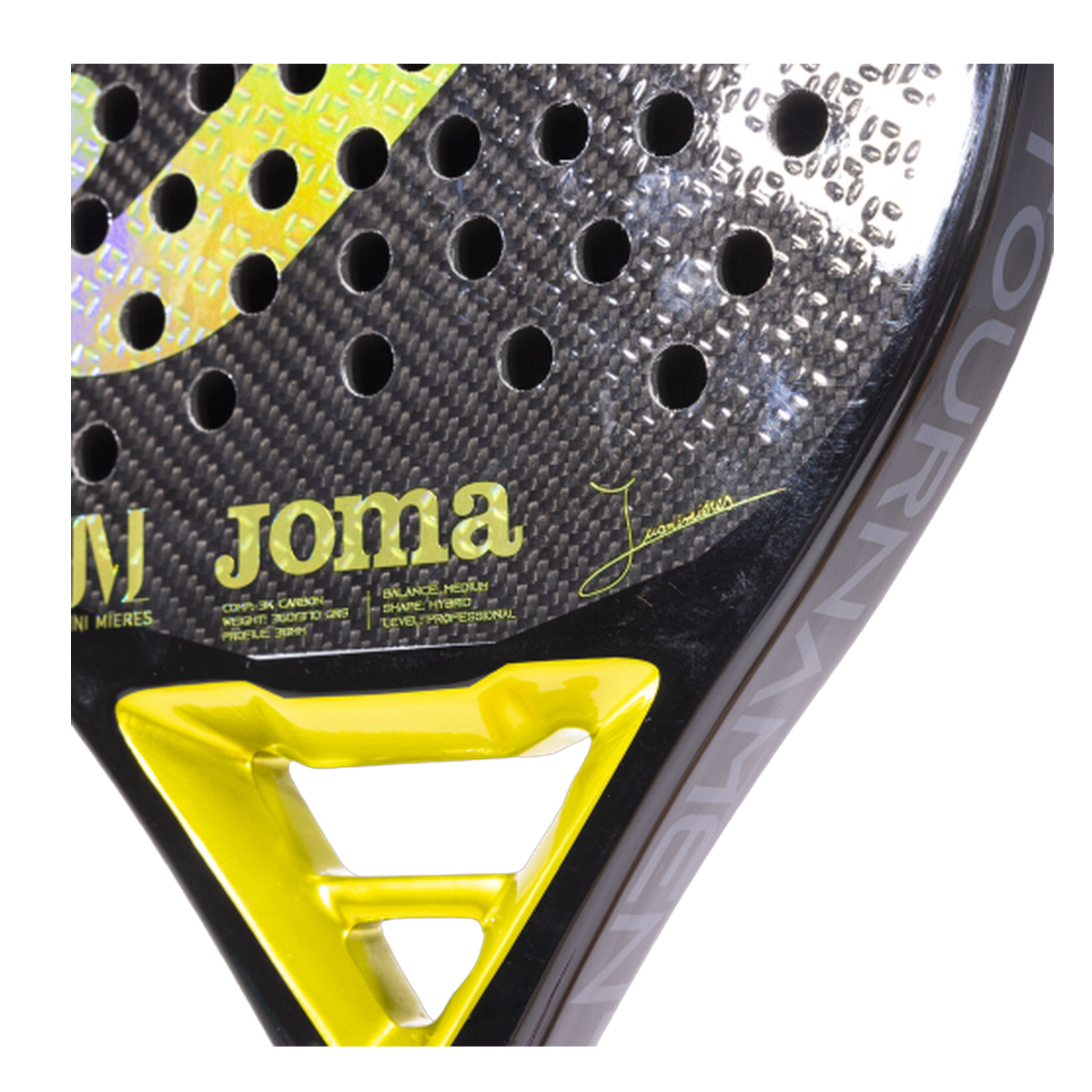 مضرب بادل Joma Tournament Juani Mieres أسود أصفر