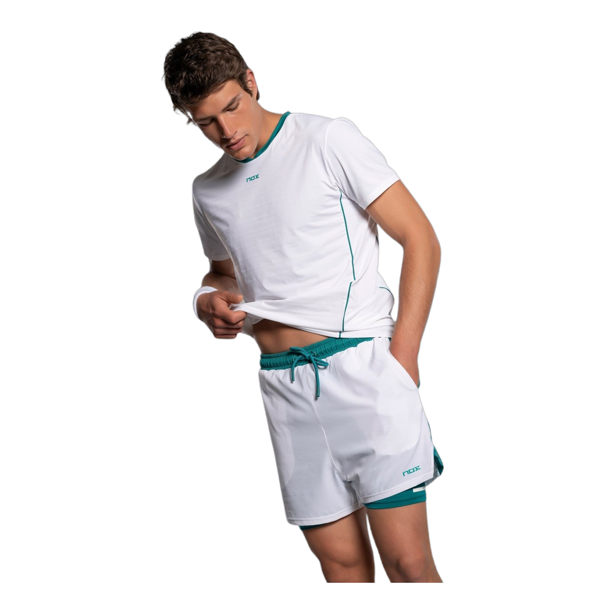 NOX Men'S Shorts Pro White Ivy Green Apparel - Agustin Tapia