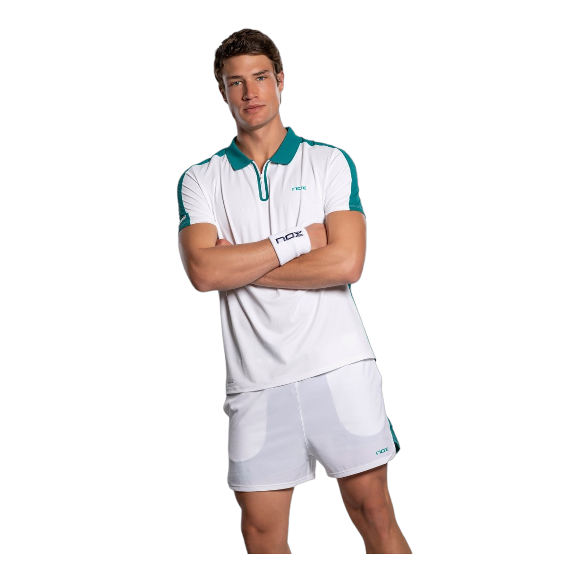 NOX Men'S Pro White Ivy Green Polo Tshirt - Agustin Tapia