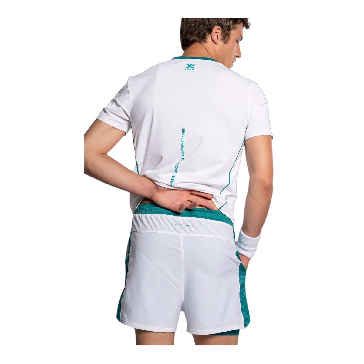 NOX Men'S Shorts Pro White Ivy Green Apparel - Agustin Tapia