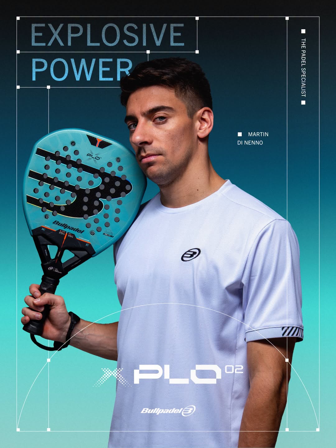 مضرب بادل Bullpadel Xplo 27 - Martin Di Nenno