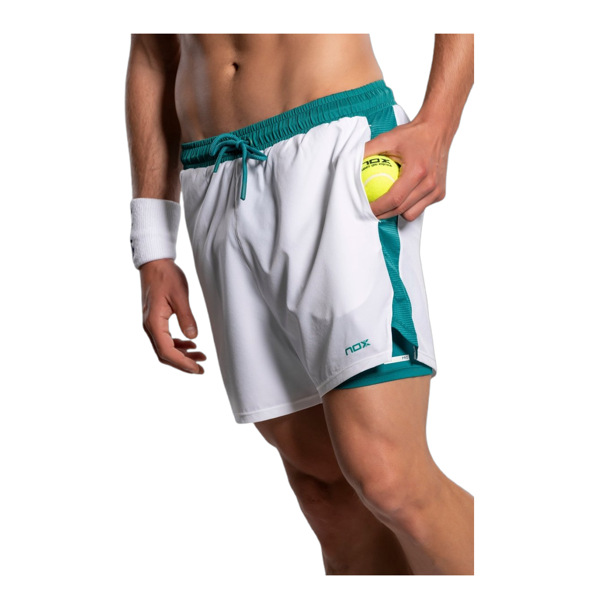 NOX Men'S Shorts Pro White Ivy Green Apparel - Agustin Tapia