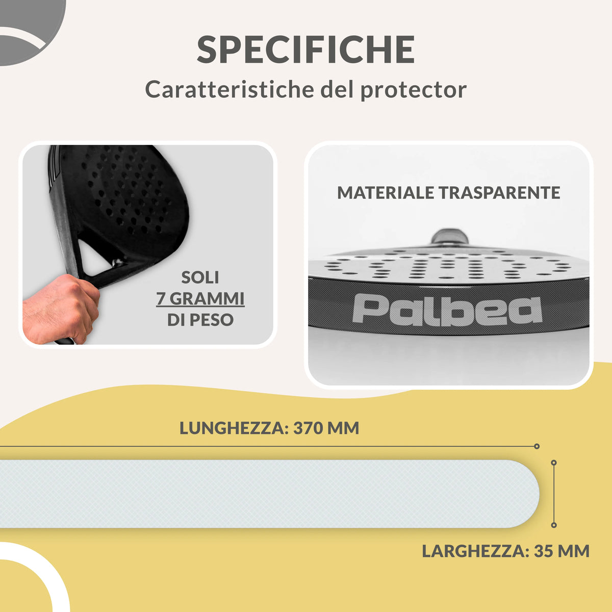 Transparent Padel Racket Protector 1X